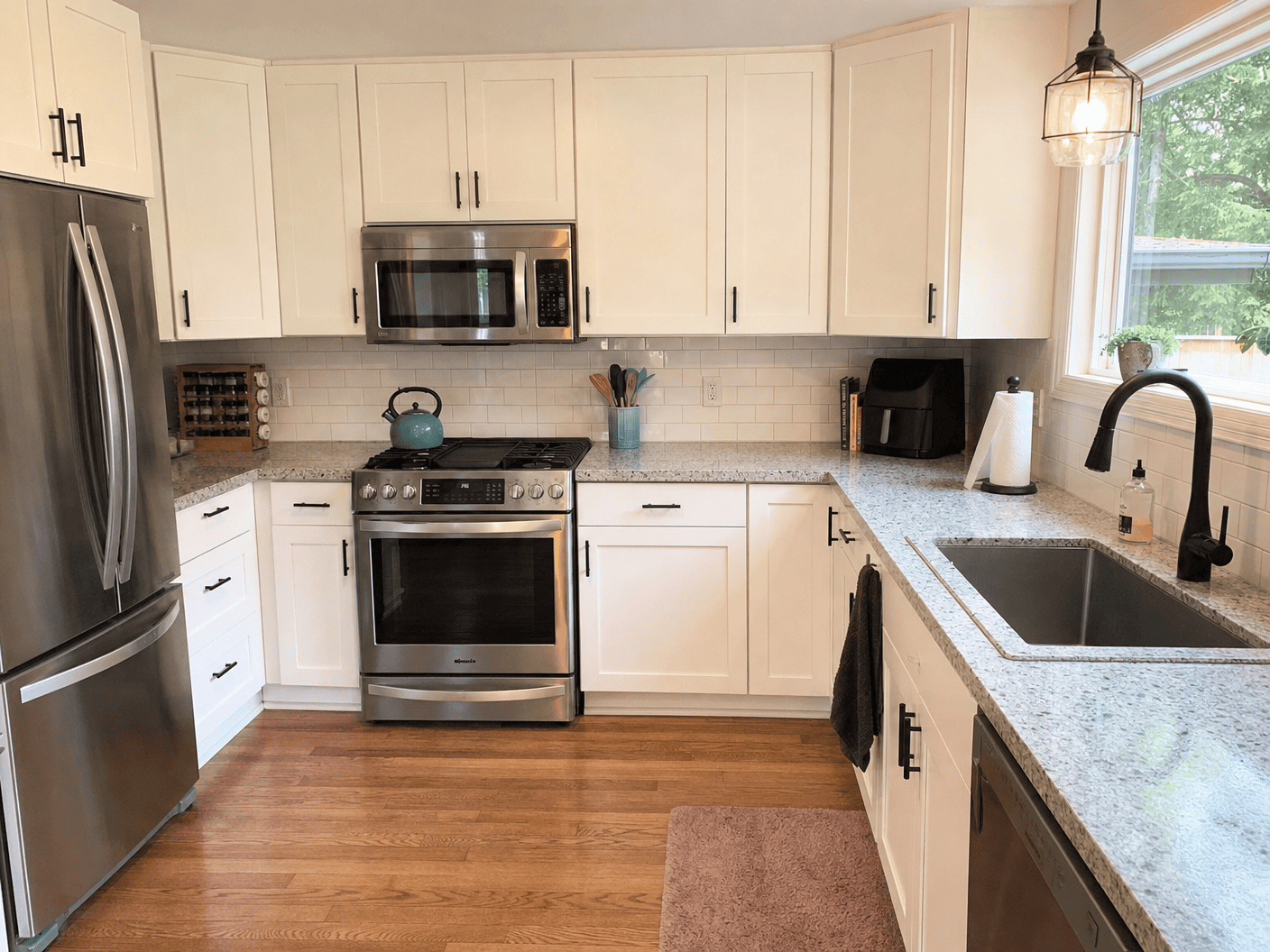 Spotless white residential kitchen