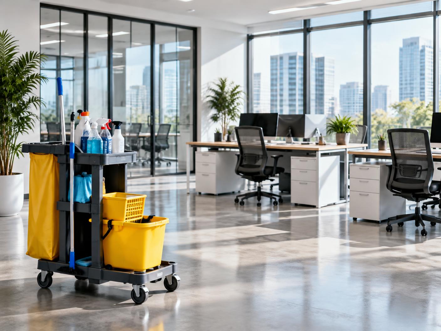 Clean modern office space ready for the workday